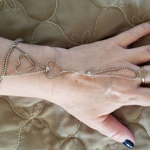 Heart Chain Ring Bracelet